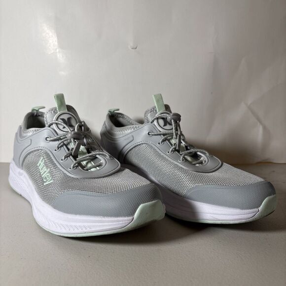 Hurley Roscana‎ Stretch Bungee Pull-On Gray & Mint Sneakers Shoes - 10 M - Picture 1 of 8